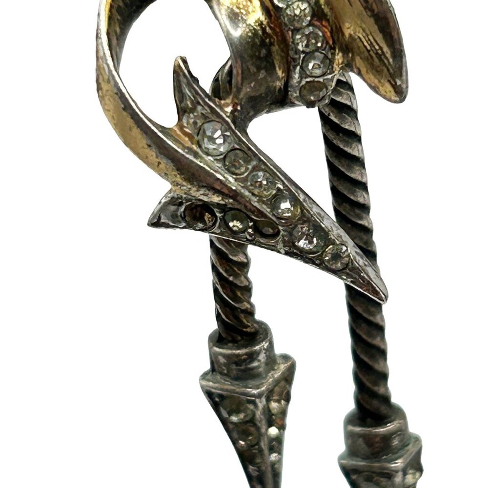 Marcel Boucher Phrygian Cap Sterling Reticulated Arrow Brooch Earrings - Picture 9 of 9